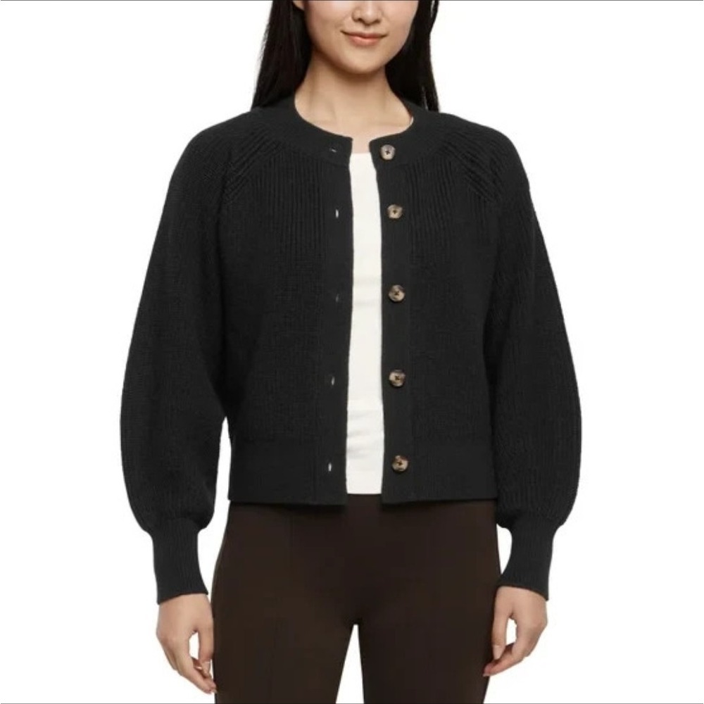 NWT Banana Republic Women's XL Chunky Knit Button Front Cardigan‎ Sweater, Black